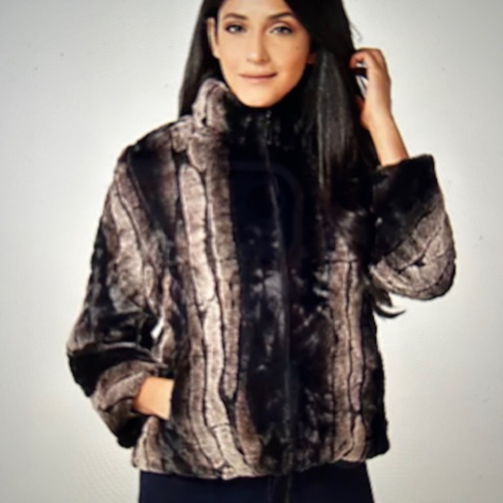 Dennis Basso Madison Avenue Faux Fur Jacket with Quilted Lining